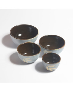 Meadow Leaf Imprint Ceramic Bowls