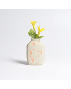 Vase - Bottle rectangle white orange