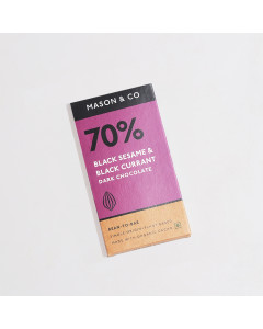 70% Black Sesame & Black Currant Dark Vegan Chocolate Bar - (Set of 3)