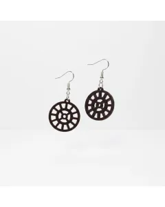Coconut Shell Earrings | Handmade Sri Mother Symbol Spiritual Jewelry by EGAI