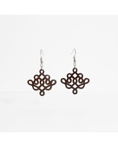 Coconut Shell Earrings | Handmade Square Kolam Design Eco-Friendly Ethnic Jewelry – by EGAI