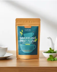 Darjeeling first flush tippy spring blossom black tea by ECOFARE Auroville