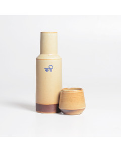Handmade sustainable natural eco-freindly ceramic kulhad with cup artisan made cup Indian chai cup made in Auroville 