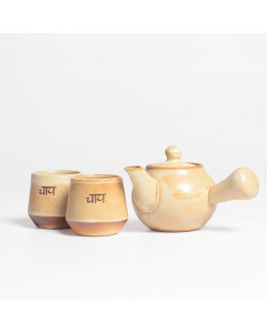 Handmade ceramic Carafe with kulhad by Puneet Brar from Windglaze Auroville, India.