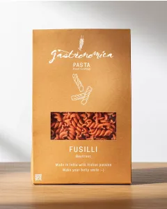Gastronomica beetroot fusilli pasta, artisan Italian-style spiral pasta