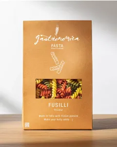 Gastronomica trecce tricolor pasta, artisan Italian-style braided pasta made in Pondicherry
