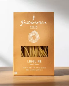 Gastronomica whole wheat linguine pasta, artisan Italian-style long pasta