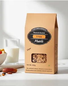 Organic crispy muesli by Naturellement handcrafted in Auroville