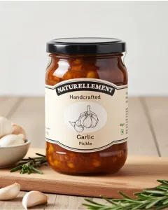 Organic garlic pickle by Naturellement handcrafted in Auroville