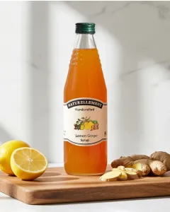 Organic lemon ginger syrup by Naturellement from Auroville