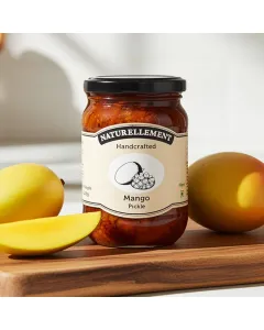 Organic mango pickle by Naturellement handcrafted in Auroville