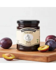 Organic plum chutney by Naturellement handcrafted in Auroville