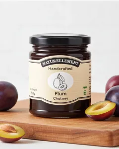 Organic plum chutney by Naturellement handcrafted in Auroville