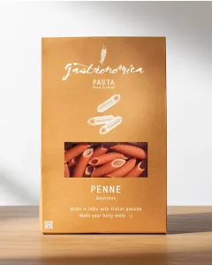 Gastronomica beetroot penne pasta, artisan Italian-style pasta tubes